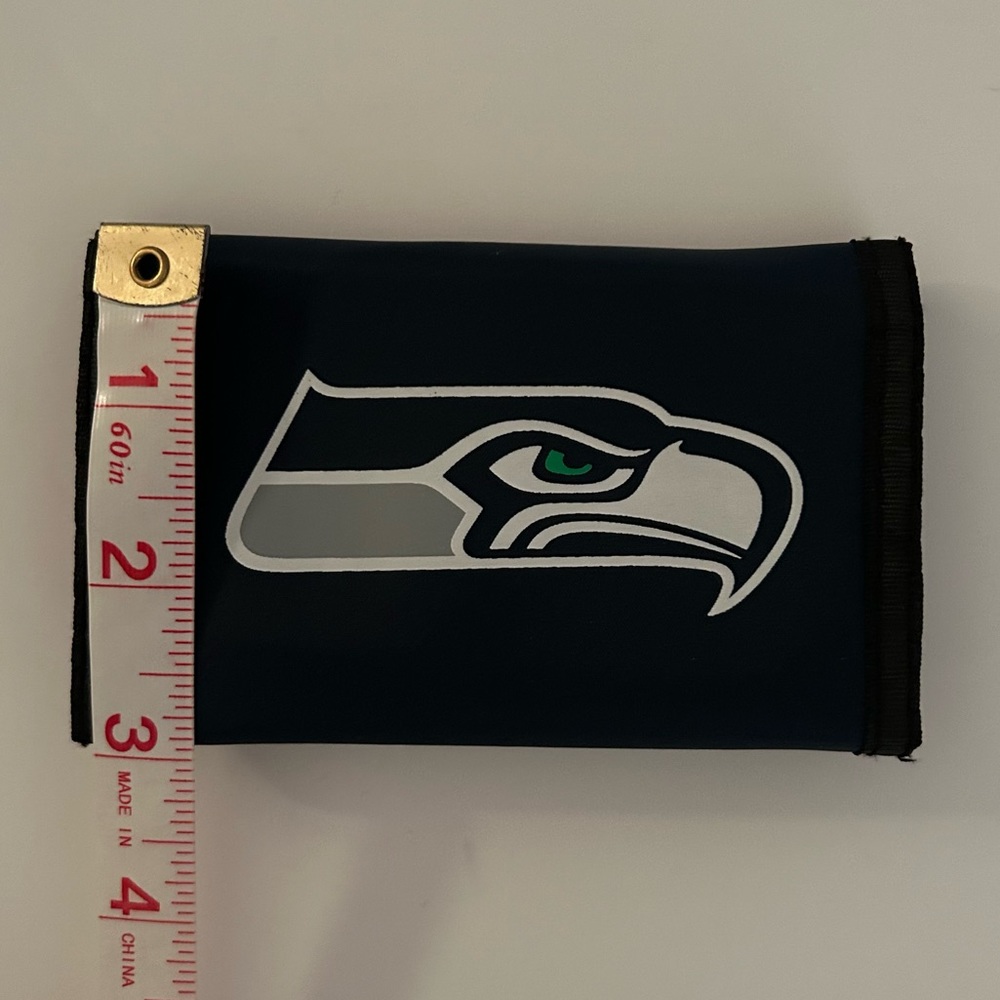 NFL Seattle Seahawks Small Navy Blue Black Nylon Trifold Wallet - Picture 3 of 7